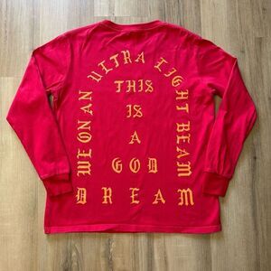 Kanye West YZY Season 3 I feel Like Pablo Red Long Sleeve Tour Shirt Size Large